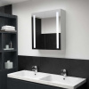 vidaXL Kúpeľňová skrinka s LED a zrkadlom 60x14x62 cm - Biela - 146644-260982