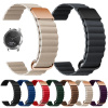 AC mobile Magnetický kožený pásek na Garmin Venu 2 / vivo 4 - řemínek 22 mm Barva: Kaki