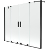 Mexen Velar Duo, 2-krídlová posuvná vaňová zástena 180 x 150 cm, 8mm číre sklo, čierny matný profil, 896-180-000-02-70