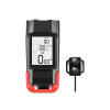 Verk 14480 Vodeodolné LED svetlo na bicykel USB, el.zvonček, tachometer červené