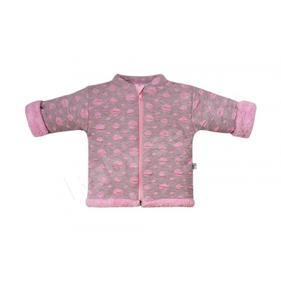 Baby Service Kabátik stojačik dvojvrstvový na zips Bubliny Ružový Veľ. 56