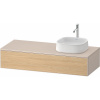 DURAVIT Zencha závesná skrinka pod umývadlo na dosku (umývadlo vpravo), 1 zásuvka, 1300 x 550 x 281 mm, dub prírodný/taupe super matná, ZE4812R30830000