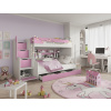 ArtBed Detská poschodová posteľ s roštom HARRY | biela/ružová 120 x 200 cm