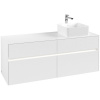 VILLEROY & BOCH Collaro závesná skrinka pod umývadlo na dosku (umývadlo vpravo), 4 zásuvky, s LED osvetlením, 1400 x 500 x 548 mm, White Matt, C047B0MS