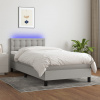 vidaXL Posteľ boxsping s matracom a LED bledosivá 90x200 cm látka - Sivá - 167783-102123