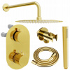 Mexen Kai DR70 podomietkový sprchový set s 25 cm hlavovou sprchou, zlatá, 77602DR7025-50