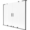 Mexen Velar L Duo vaňová zástena 2-krídlová posuvná 170 x 150 cm, mliečne sklo, čierna - 896-170-003-32-70
