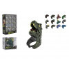 Teddies Prstienok dinosaurus nastaviteľný plast 2x4cm mix druhov v blistri 24ks v boxe