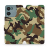 Flipové pouzdro Mobiwear - Motorola Moto E15 - V111P Maskáče (Knížkové flip pouzdro, obal, kryt na mobil Motorola Moto E15 - V111P Maskáče, materiál Umělá kůže + TPU - ochrana 360°, stojánek, silikono