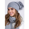 Kamea Šedá dámska čiapka na zimu s brmbolcom Kamea Maja, Veľkosť uni, Farba šedá