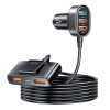 Joyroom rýchlonabíjačka do auta s predlžovacím káblom, 45W, 5x USB-A, čierna (JR-CL03 Pro) 6956116735463