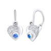 SILVEGO stříbrné náušnice srdce s přírodním modrým topazem Swarovski® Gemstones