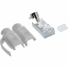 Konektor 8/8 RJ45 cat.6a, tienený + krytka sivá, s vodiacou vložkou, 100ks/bal