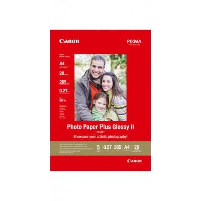Canon Plus Glossy II PP-201, A4, 20 listov, 265g/m2, fotopapier lesklý 2311B019
