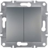 Schneider Electric Asfora dvojité tlačítko bez rámu, ocel (EPH1100162)