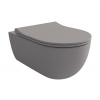 V-Tondo - Závesné WC 545x360 mm Rimless + slim sedátko, SoftClose - SET, šedá matná
