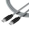 Tactical KP31192 Aramid extra pevný USB-C/USB-C, 100W, 20V/5A, 0,3m, sivý