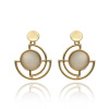 Yvon Zlaté visiace náušnice s mliečnym kremeňom 