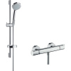 HANSGROHE Croma nástenný sprchový termostat Ecostat Comfort, ručná sprcha Vario 4jet priemer 100 mm, sprchová tyč 65 cm, jazdec, miska na mydlo a sprchová hadica 160 cm, chróm, 27034000