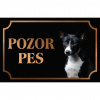 Basenji - Kovová tabuľka POZOR PES