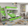 ArtBed Detská poschodová posteľ s roštom HARRY | biela/zelená 120 x 200 cm