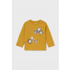Detská bavlnená košeľa s dlhým rukávom Mayoral 2069.3D.Baby.9BYA žltá 74