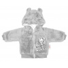 Baby Nellys Dojčenská chlupáčková bundička s kapucňou Cute Bunny - sivá, veľ. 74 Baby Nellys