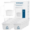 Sklenená filtračná kanvica Wessper D2 BOROSILICATE 3l biela + 9x filter