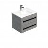 Swiss aqua technologies Koupelnová skříňka s černou úchytkou a umyvadlem SAT Cube Way 60x53x46 cm beton mat CUBE46C602BEMOD