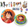 CUKROVÁ TLAČ Jedlý obrázok na tortu ONE PIECE Monkey D. Luffy + MENO POSTAVY 13