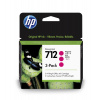 HP 712 Ink. náplň purpurová, trojbalení, 3ED78A