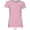 SOL´S MILES / Dámske pruhované tričko - white/red XL