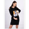 Šaty s grafikou 3D, čipka čierna