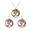 dřevo života Súprava drevených šperkov ÓM Farby (šperky, obrazy): Ořech, Dĺžka retiazky: 45 cm (+100 Kč)