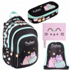 Školský batoh viackomorový Pusheen St. Majewski čierny, zelený 22 l