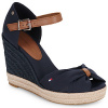 Tommy Hilfiger Espadrilky BASIC OPEN TOE HIGH WEDGE Námornícka modrá