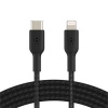 BELKIN kabel oplétaný USB-C - Lightning, 1m, černý CAA004bt1MBK