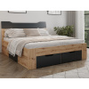Posteľ s úložnými zásuvkami Asko 180x200 cm, dub artisan/antracit