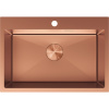 Mexen Solix, 1-komorový nerezový drez 650 x 450 mm, brúsená meď, 6403651000-65