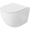 LAVITA Závesná WC misa SINTO bez manžerie so sedadlom z duroplastu biela