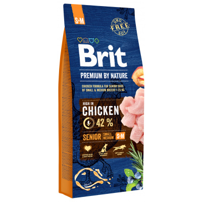 Brit Premium by Nature Senior granuly kura S+M 15kg