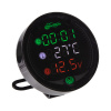 Voltmeter s teplomerom, hodinami a USB nabíjačkou na motocykel