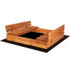 Springos Detské pieskovisko s krytom 150x150 cm + podložka