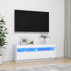 vidaXL TV skrinka s LED svetlami biela 100x35x40 cm 804454
