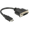 Delock 65564 HDMI / DVI adaptér [1x HDMI zástrčka C Mini - 1x DVI zásuvka 24+5-pólová] čierna 20.00 cm; 65564