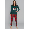 Italian Fashion Vianočné dámske pyžamo Italian Fashion Santa mega soft zelené, Veľkosť XL, Farba zelená