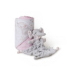 Interbaby Set froté osuška 100 x 100 cm Sloník + prítulka Ružová