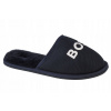 BOSS LOGO SLIPPERS -36 - Chlapčenské papuče z tkaniny, tmavomodré