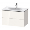 Duravit L-Cube - Umývadlová skrinka 55x82x48 cm, 2 zásuvky, lesklá biela LC630702222
