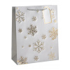 Darčeková taška: zlaté vločky - strieborná, veľká - 0859-9904